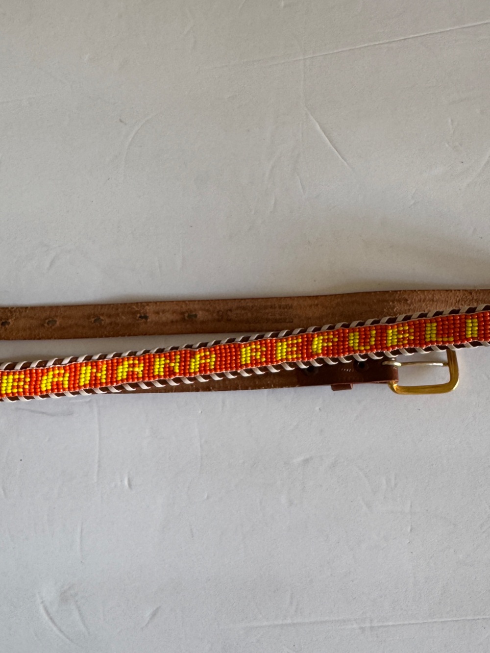 Vntg Banana Republic Beaded genuine Leather Belt SZ 36